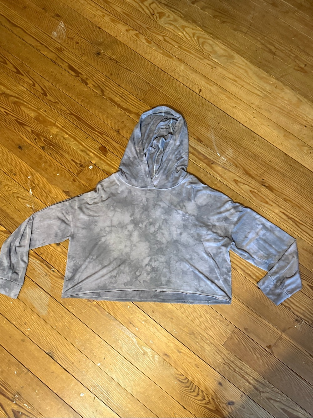 Purusha People Tie-Dye Purple Gray Cat Crescent Moon Hoodie - Picture 3 of 9